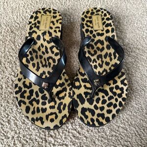 Kate Spade Leopard Print Flip Flops